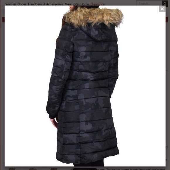 NANETTE Lepore Long Faux Fur Hooded Puffer Coat gunmetal Gray - Picture 7 of 15